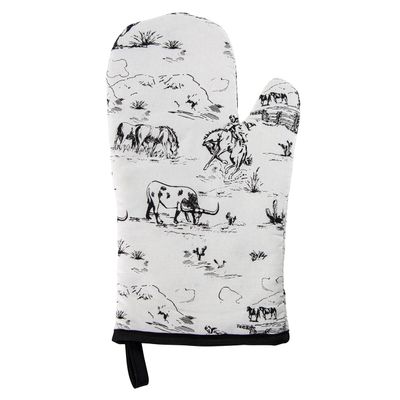 Ranch Life Black &amp; White Oven Mitt Single