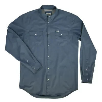 Ferrell Men's Blue Long Sleeve Snap Shirt