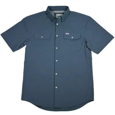 Ferrell Men's Blue Short Sleeve Snap Shirt
