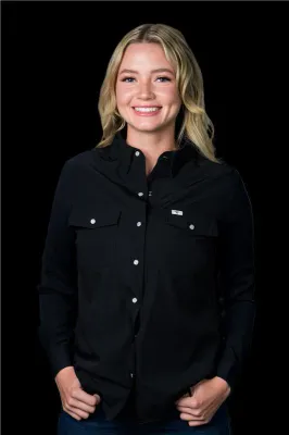 Ferrell Women's Black Long Sleeve Snap Shirt