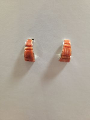 Orange Spiny Cuff Earrings