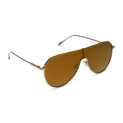 Dash Shield -Copper Metal Brown Gold Flash Sunglasses
