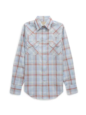 Women's Longsleeve Blue Plaid Shirt