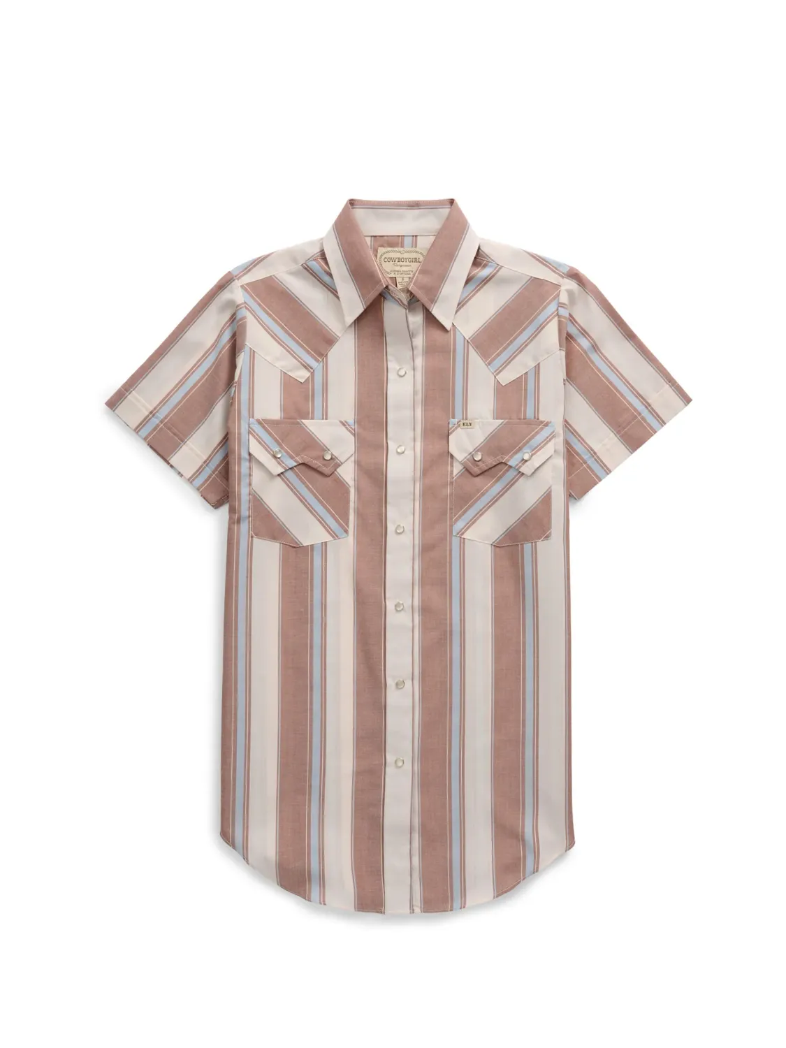 Women's Shortsleeve Rust Stripe Shirt