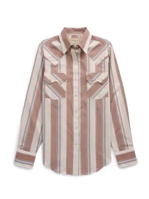 Women's Longsleeve Rust Stripe Shirt
