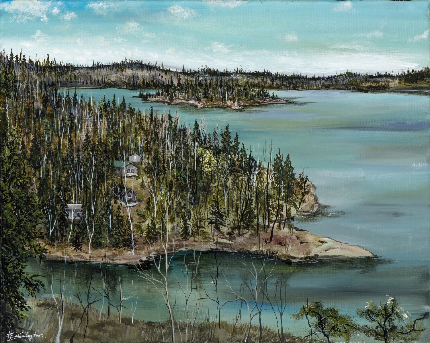&quot;Blueberry Hill&quot; - Big Whiteshell Lake, En plein air Manitoba