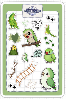 Rainbow Parrot Collection - Green Series. Hugzie's Creations