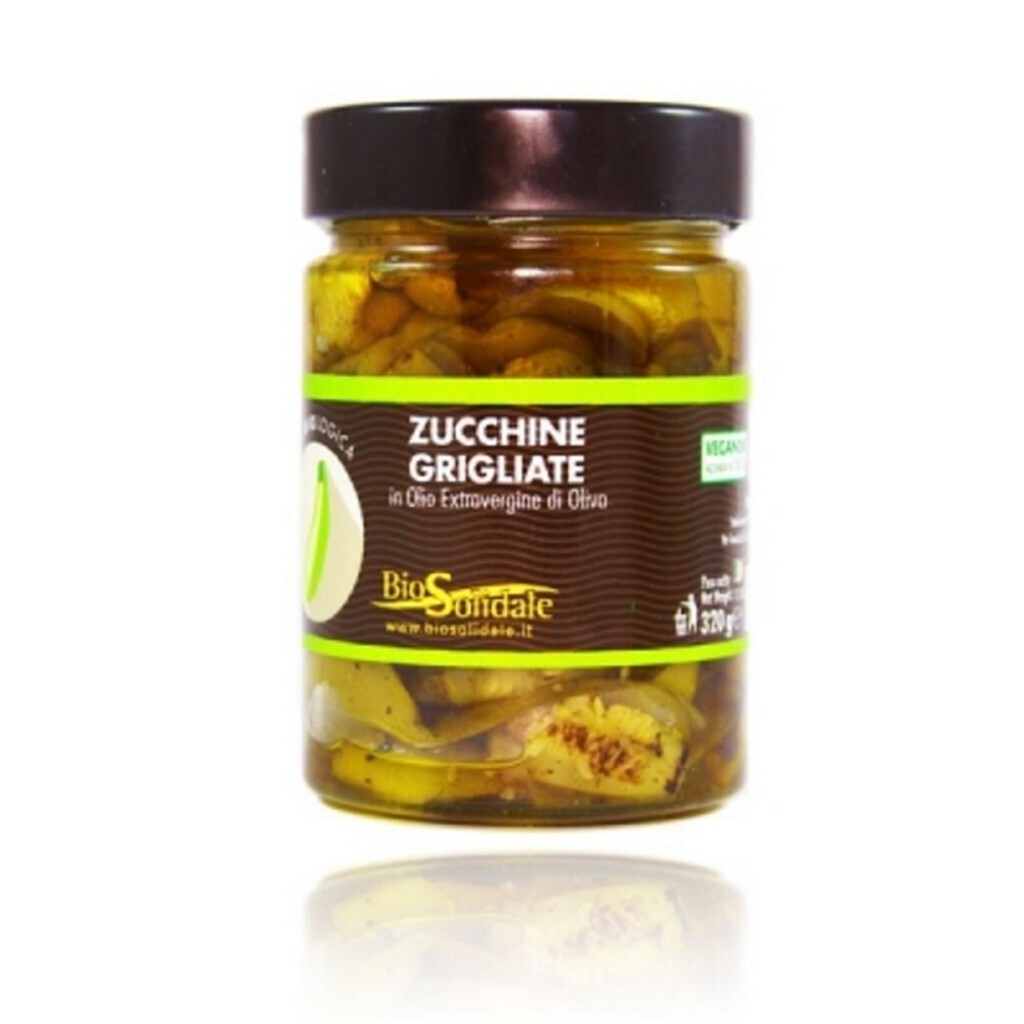 BIO Solidale / Vegetables Preserved in Olive Oil - ORGANIC GRILLED COURGETTES IN EXTRA VIRGIN OLIVE OIL - 300g