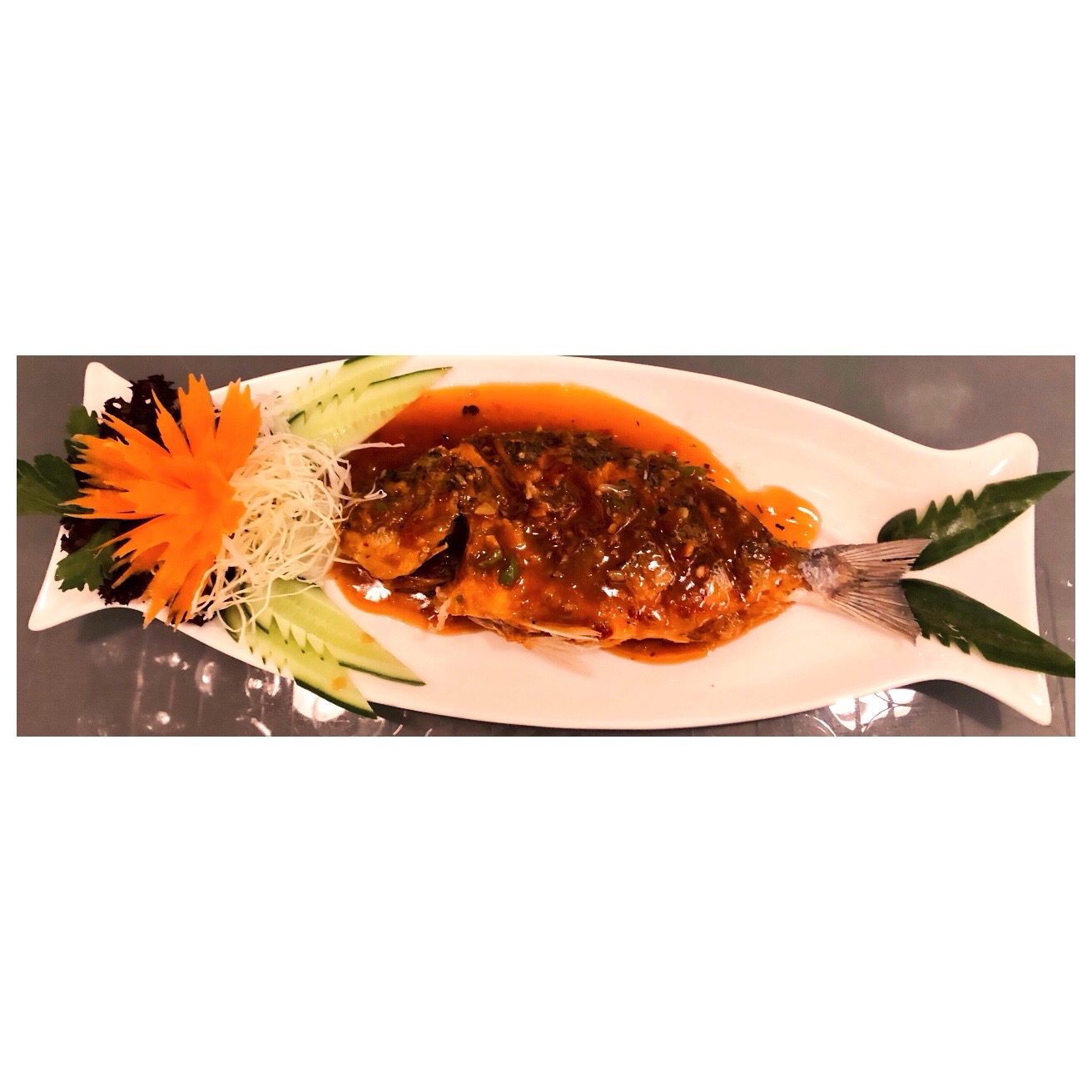 75. WHOLE FISH WITH GARLIC & CHILLI