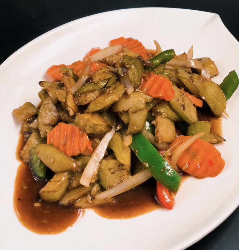 108. EGG PLANT WITH HOT GARLIC SAUCE