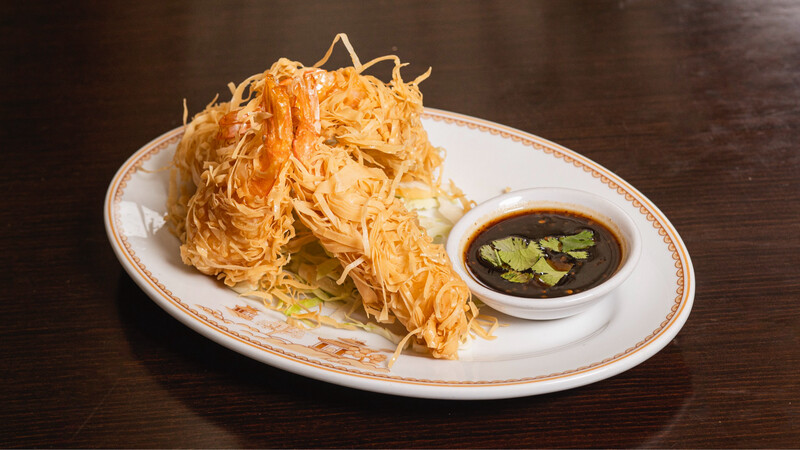 12.FRIED CRISPY RAINBOW PRAWNS WITH TAMARIN SAUCE (4PCS) (NEW)