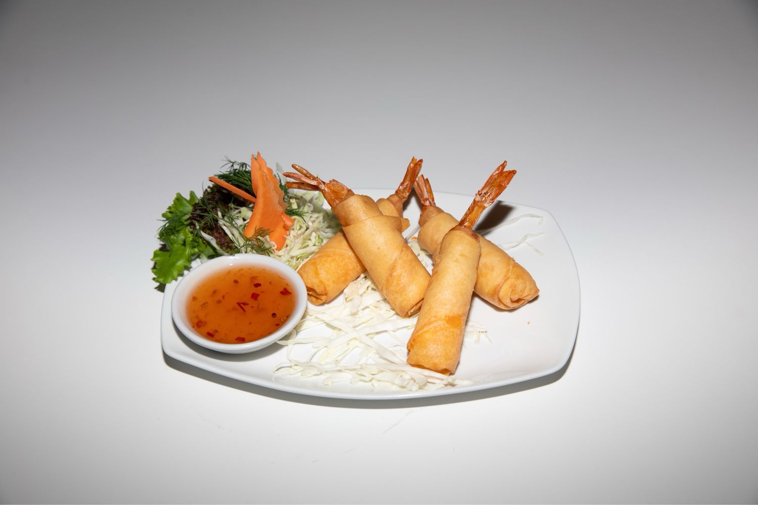 Prawn Spring Roll with cheddar cheese. (4pcs) Prawn Spring Roll with cheddar cheese. (4pcs)