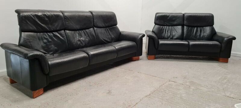Ekornes Stressless 3 seater &amp; 2 Seater Recliner Batick Leather Sofas