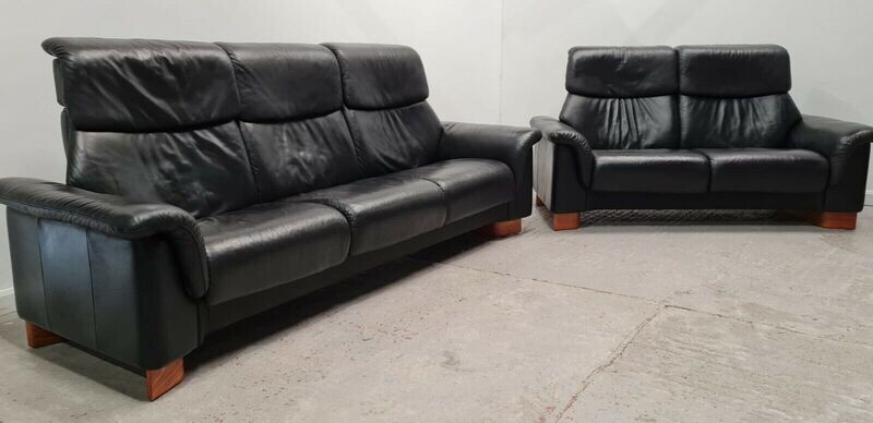 Ekornes Stressless 3 seater &amp; 2 Seater Recliner Batick Leather Sofas