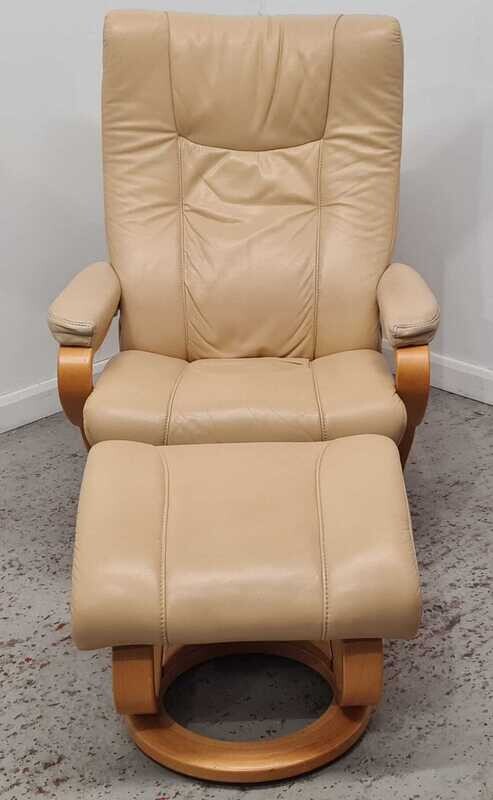 Himolla Leather Recliner Chair with Luxury Matching Footstool