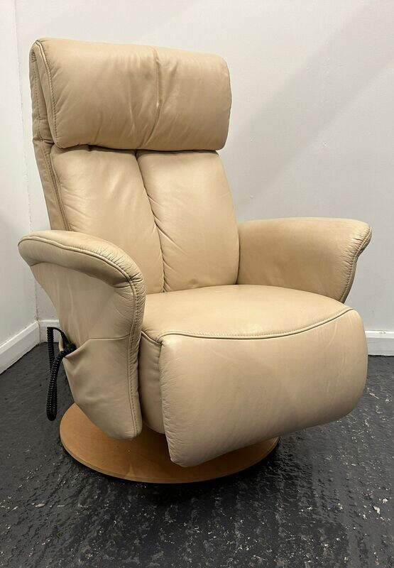 Himolla Easyswing Electric Reclining Leather Chair Cream