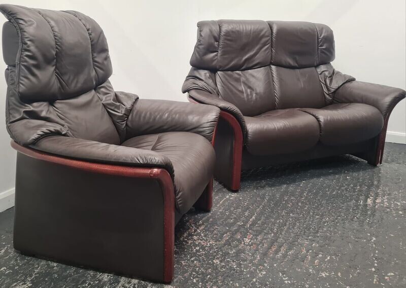 Ekornes Stressless 2 Seater Reclining Sofa &amp; Reclining Chair