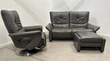 Himolla Leather 2 Seater Non-Reclining Sofa, Chair &amp; Ottoman