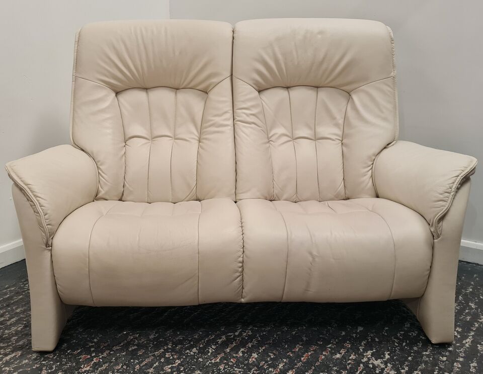 Himolla Leather 2 Seater Non Reclining Sofa Cream