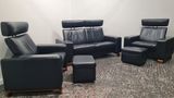 Ekornes Stressless 2 Seater Reclining Sofa &amp; 2 Chairs &amp; Footstools