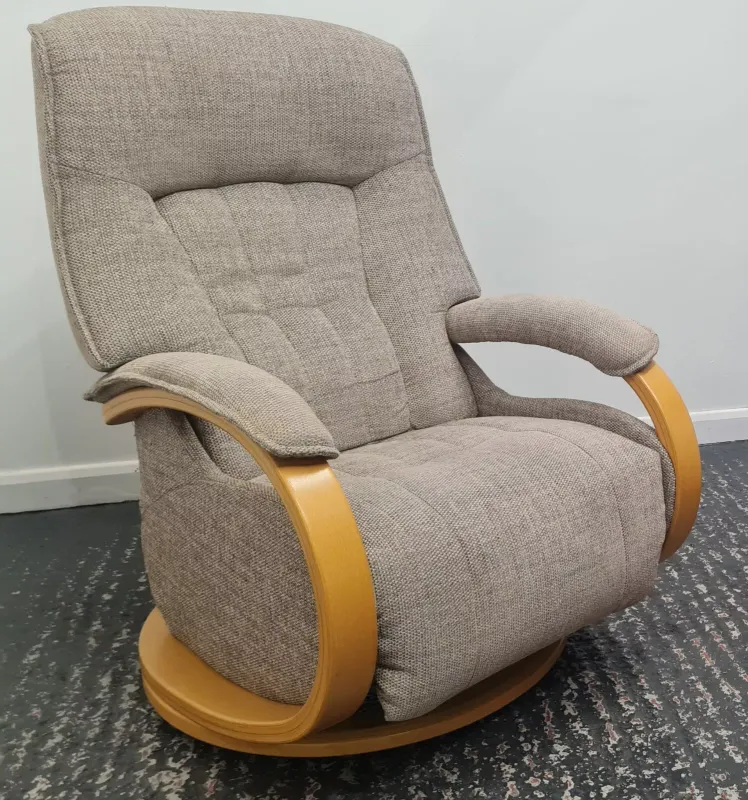Himolla Cumuly Swivel Recliner Fabric Chair with Integral Footrest Tibet 27247