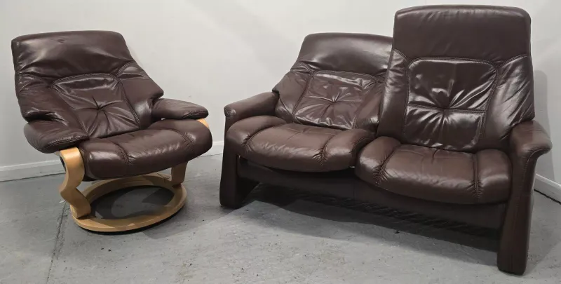 Himolla Leather 2 Seater recliner sofa &amp; recliner chair