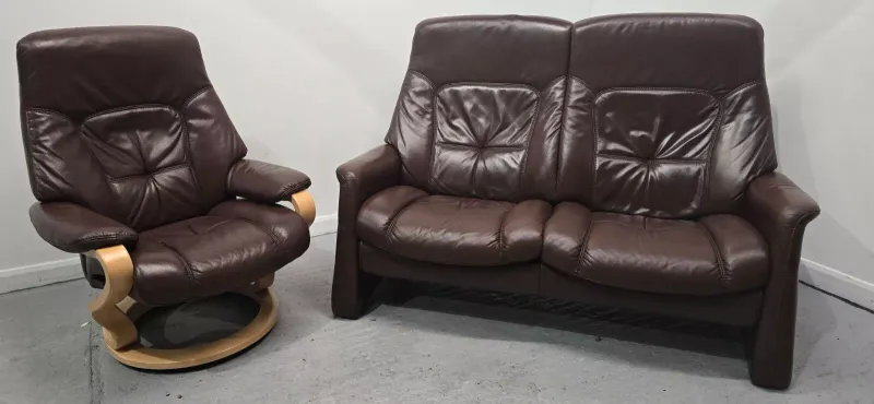 Himolla Leather 2 Seater recliner sofa &amp; recliner chair