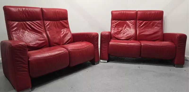 Himolla Leather 2 seater Reclining Sofas Red