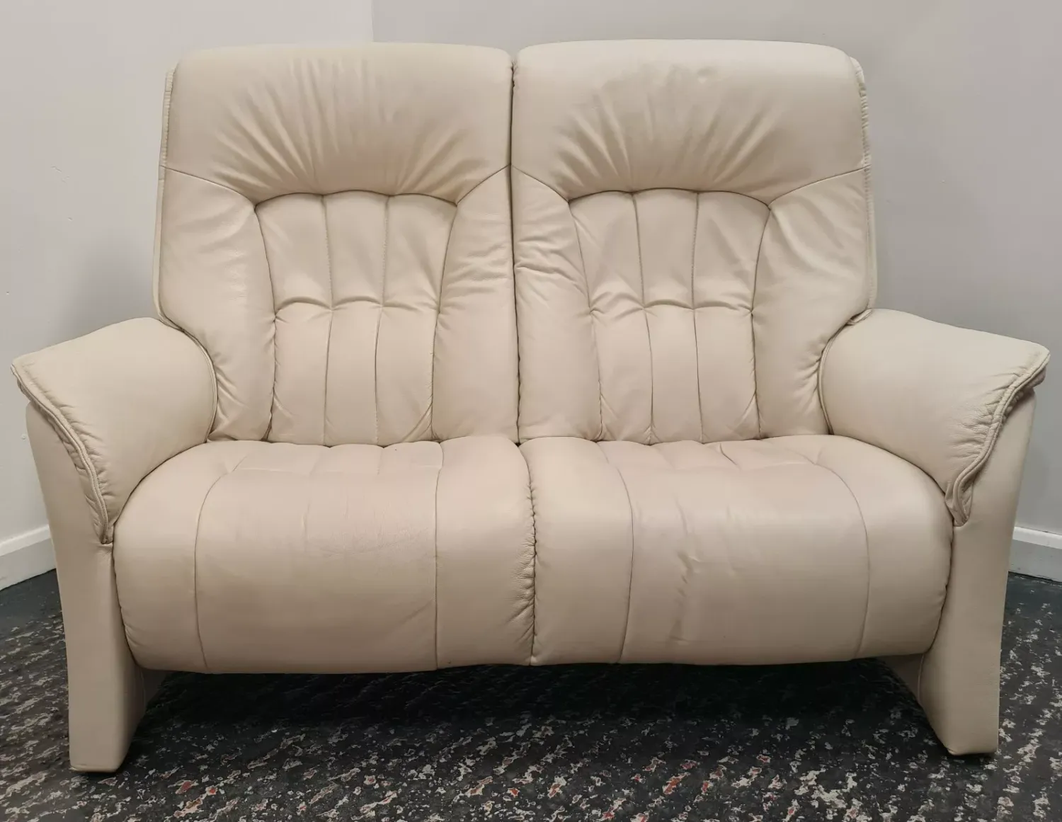Himolla Leather 2 Seater Non-Reclining Sofa Cream