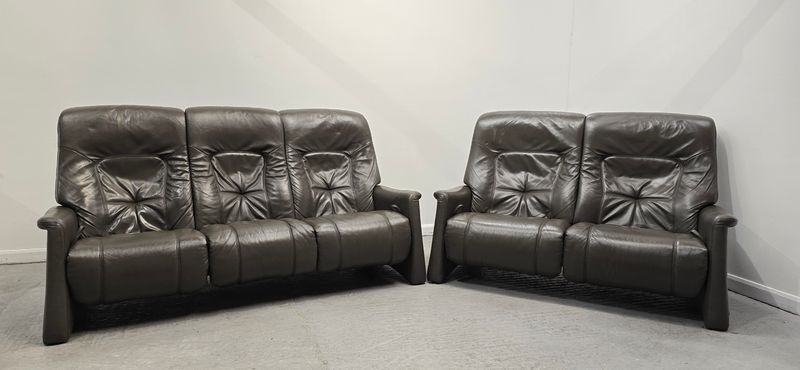 Himolla Themse Leather 3 Seater Recliner Sofa &amp; 2 Seater Recliner Sofa