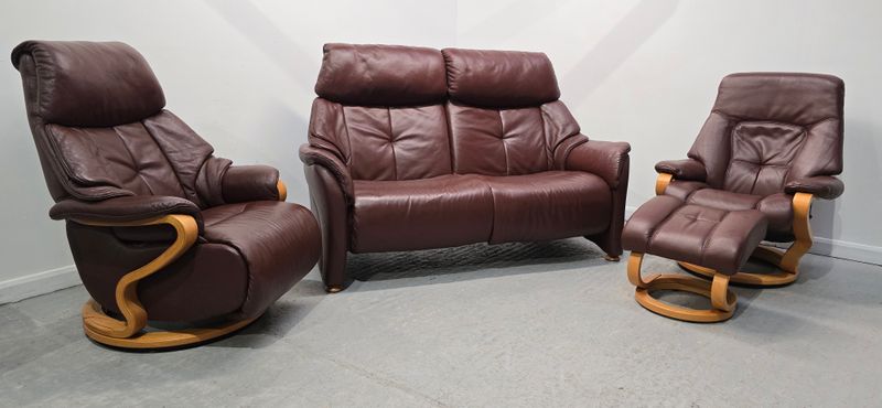 Himolla Chester Leather 2 Seater NON Recliner Sofa &amp; 2 Recliner Chairs