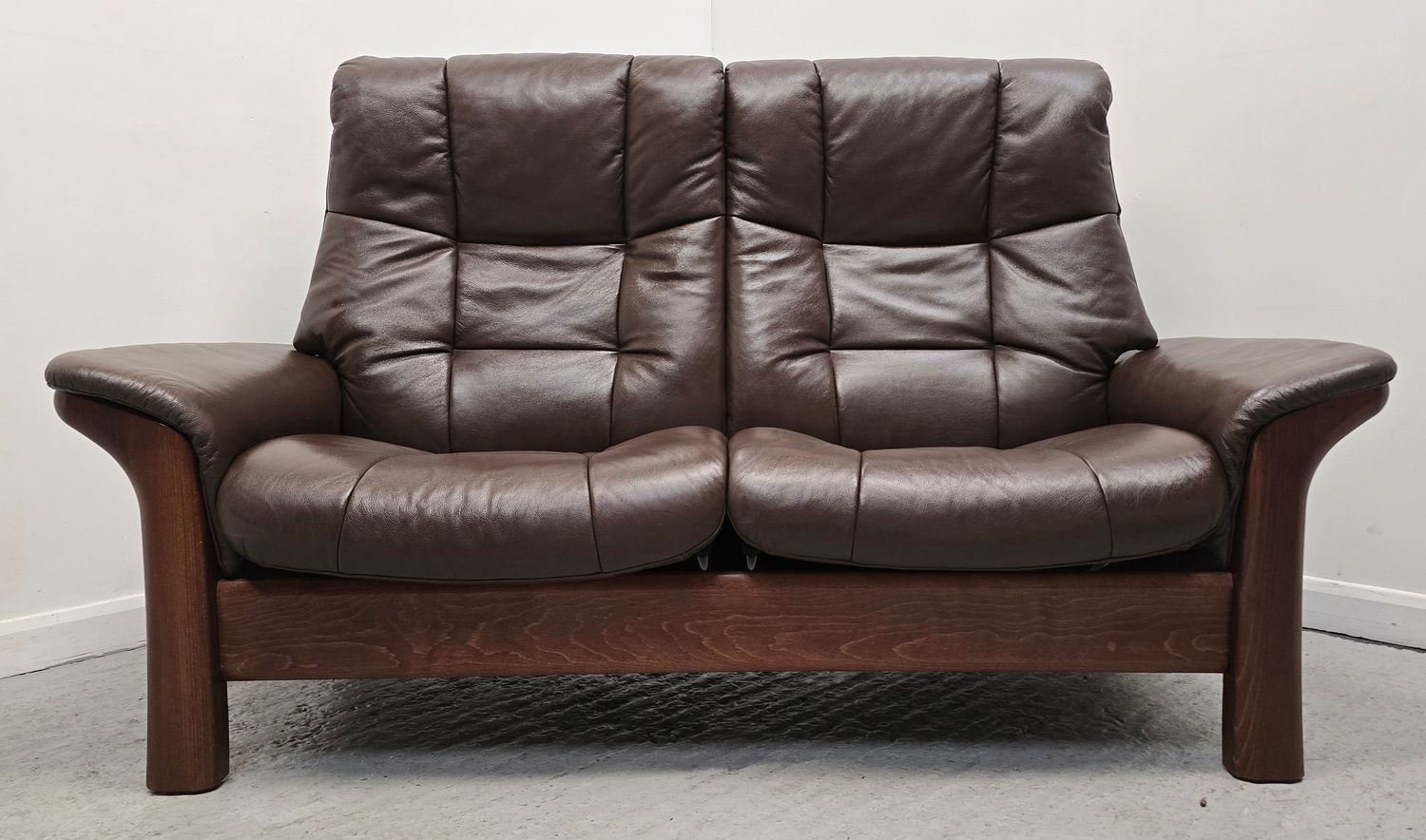 Ekornes Stressless Leather 2 Seater Brown Reclining Sofa