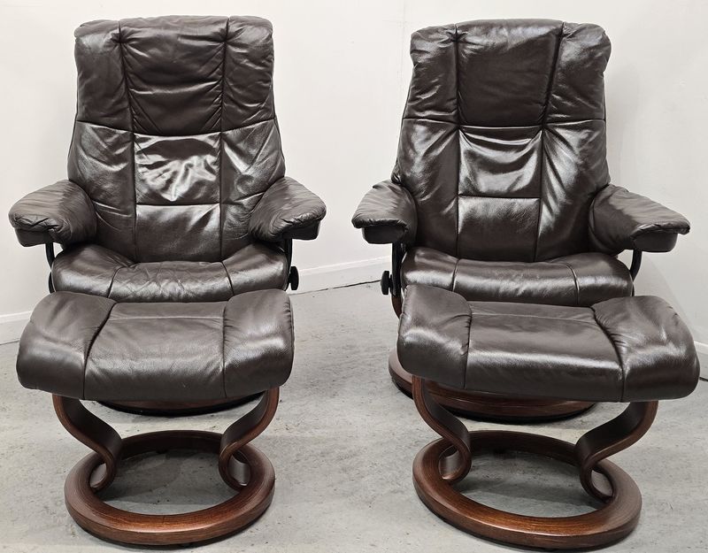 Ekornes Stressless Mayfair Leather Recliner Chairs &amp; Footstools