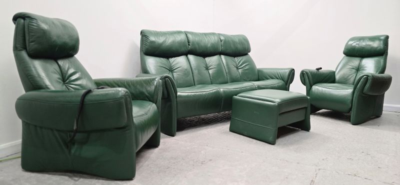 Himolla Leather  3 Seater NON Recliner Sofa &amp; 2 Recliner Electric Chairs