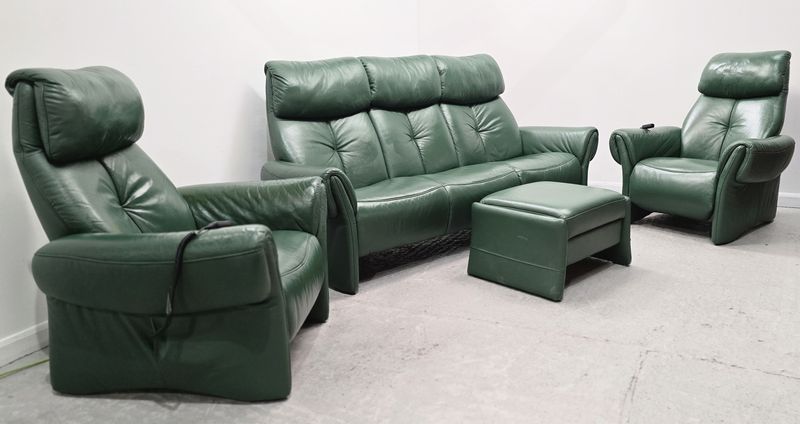 Himolla Leather  3 Seater NON Recliner Sofa &amp; 2 Recliner Electric Chairs