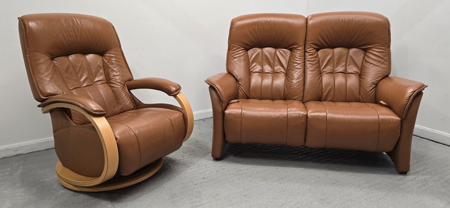 Himolla Leather 2 Seater recliner sofa &amp; recliner chair