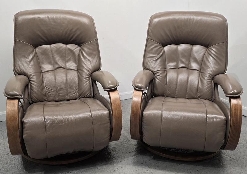 Himolla Rhine Swivel Recliner Leather Chairs With Integral Footrests