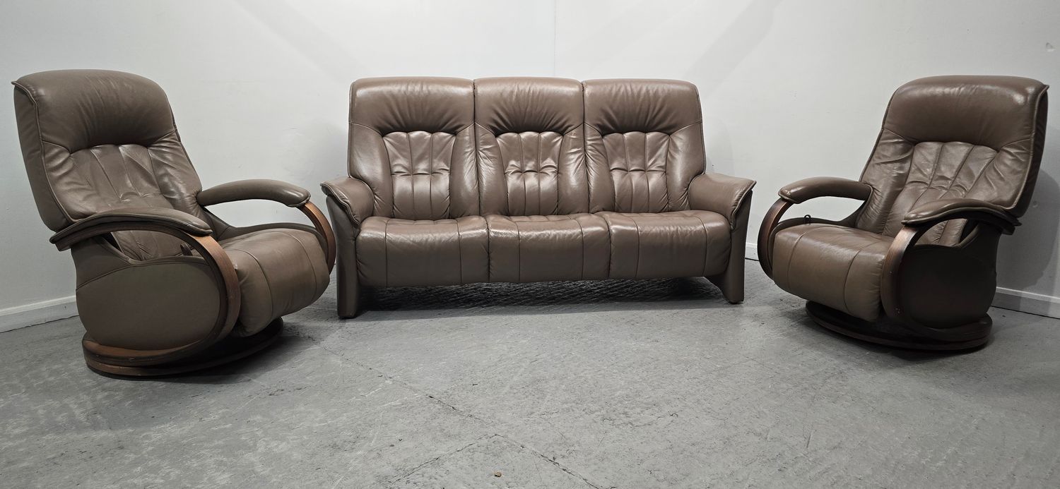 Himolla Rhine Leather 3 Seater NON-Recliner Sofa &amp; 2 Recliner Chairs