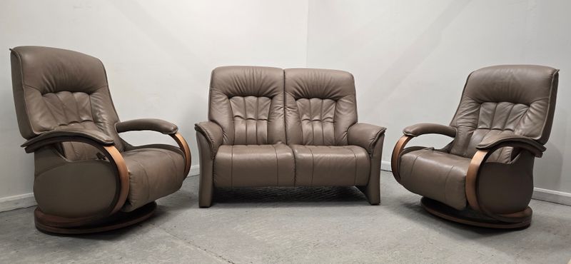 Himolla Rhine Leather 2 Seater NON-Recliner Sofa &amp; 2 Recliner Chairs