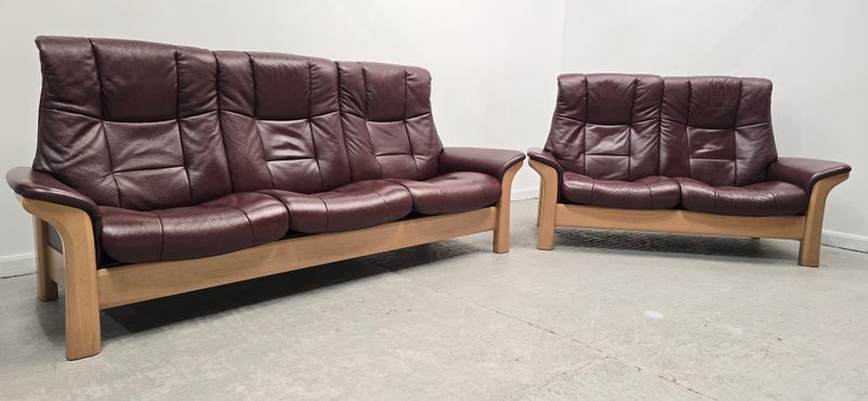 Ekornes Stressless 3 Seater Reclining Sofa &amp; 2 Seater Reclining Sofa