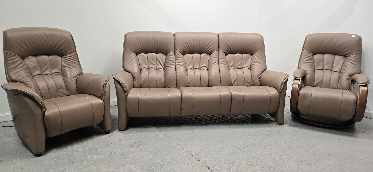 Himolla Rhine Leather 3 Seater NON-Recliner Sofa &amp; 2 x Recliner Chairs