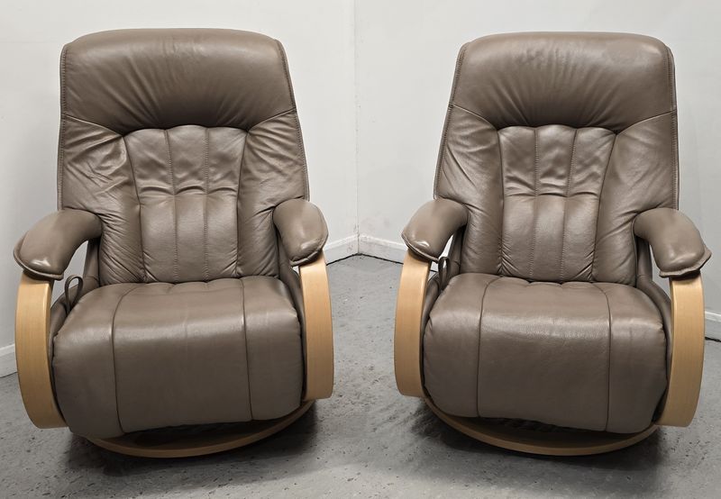 Himolla Rhine Swivel Recliner Leather Chairs With Integral Footrests