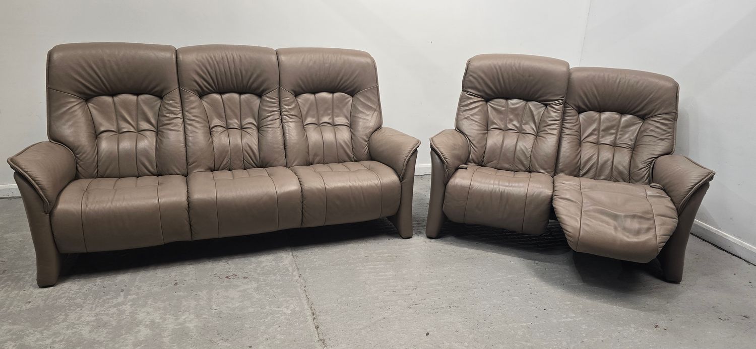 Himolla Rhine Leather 3 Seater NON-Recliner Sofa &amp; 2 Seater Recliner Sofa