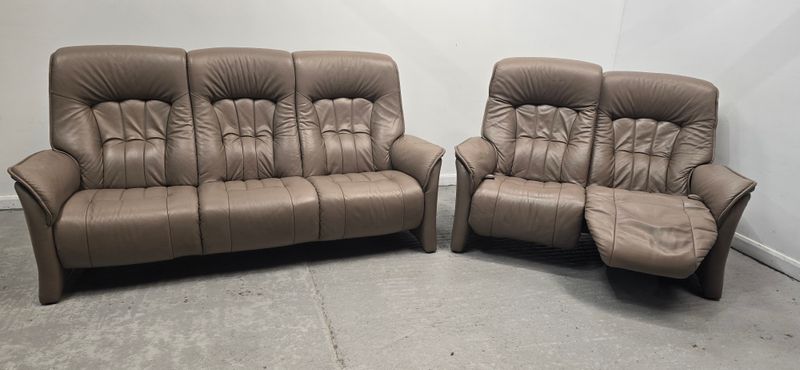 Himolla Rhine Leather 3 Seater NON-Recliner Sofa &amp; 2 Seater Recliner Sofa