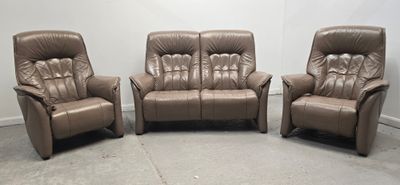 Himolla Rhine Leather 2 Seater NON-Recliner Sofa &amp; 2 Recliner Chairs