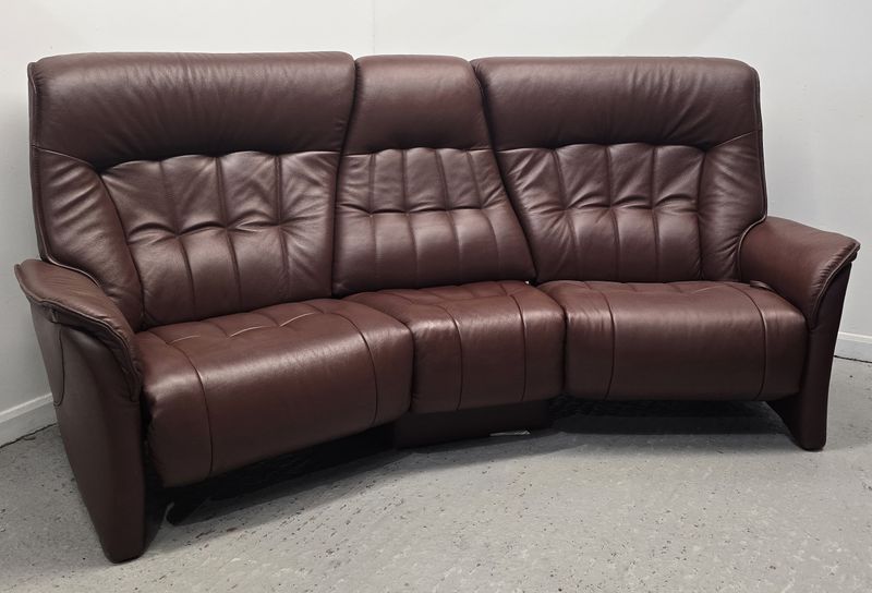 Himolla Rhine Curve Leather 3 Seater Recliner Sofa With Fold Down Centre 106253