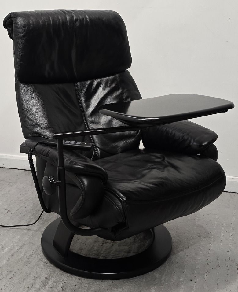 Himolla Leather Electric Recliner Chair W/Integral Footrest &amp; Table