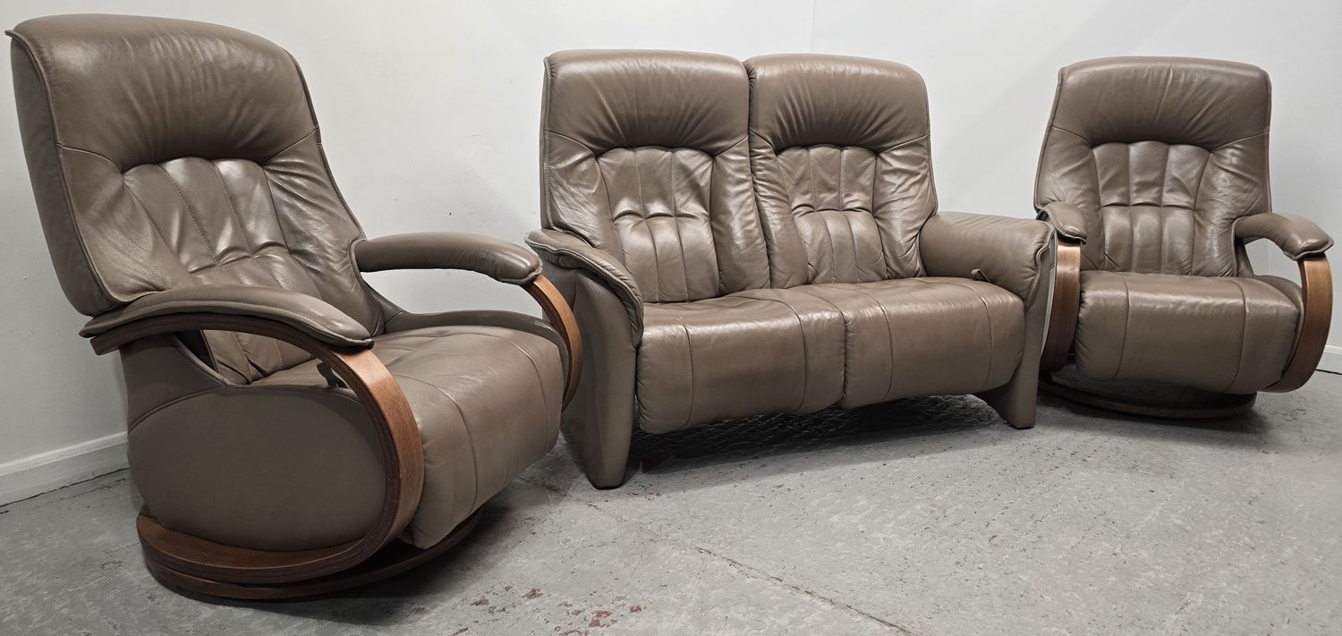 Himolla Rhine Leather 2 Seater Recliner Sofa &amp; 2 Recliner Chairs