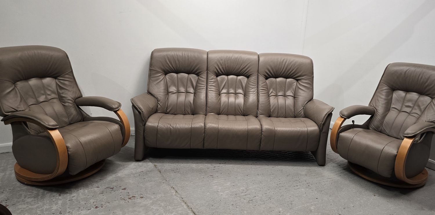 Himolla Rhine Leather 3 Seater NON-Recliner Sofa &amp; 2 x Recliner Chairs