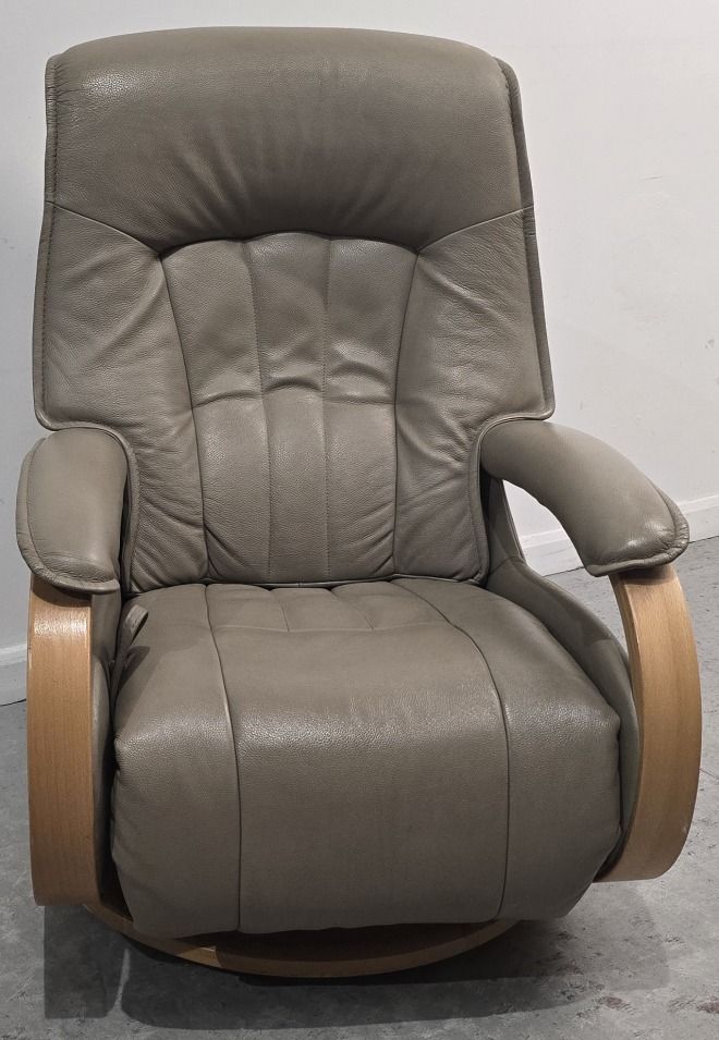 Himolla Rhine Swivel Recliner Leather Chair Integral Footrest